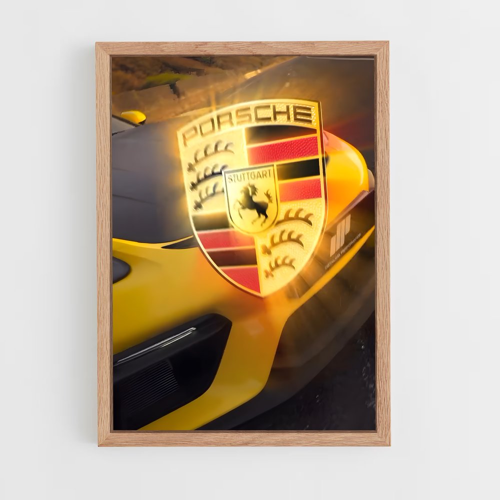Poster Cayman Yellow Fury – affiche Porsche (vue 4)
